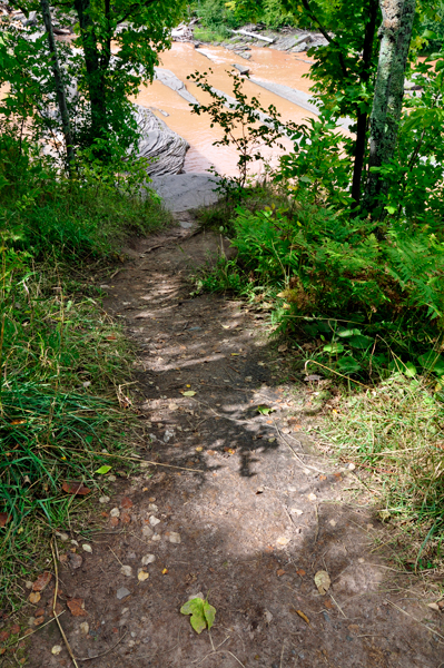 the short, steep path to Bonanza Falls